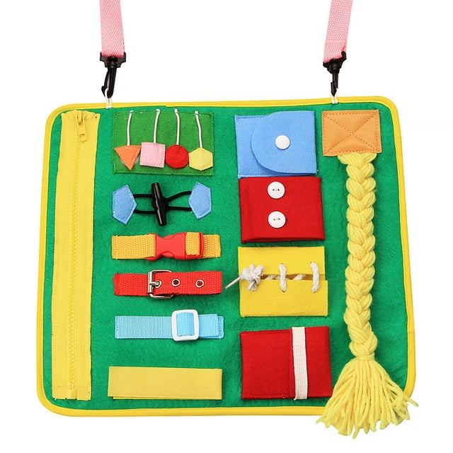 Niños Busy Board Hebilla Juguete Zip Button Lace Up Color Montessori Educación Temprana Dress Aids Juguetes Preescolares Yuarrent FN003271-02
