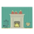 thumbnail image 1 of Fireplace Cutting Board, Simplistic Classic Look Interior Illustration with Log Fire and Candles Print, Decorative Tempered Glass Cutting and Serving Board, in 3 Sizes, by Ambesonne, 1 of 2