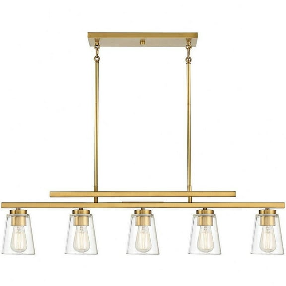 Contemporary Five Light Chandelier-Warm Brass Finish Bailey Street Home 159-Bel-4487569