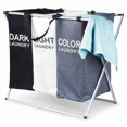 thumbnail image 1 of Laundry basket with three compartments for easy sorting, 1 of 5