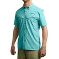 thumbnail image 3 of Whitewater Lightweight Moisture Wicking Short Sleeve Fishing Shirt with UPF 50 (Lagoon, 4X-Large), 3 of 6