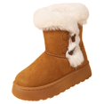 thumbnail image 3 of Jamicy Women's Slip On Winter Snow Boots Warm Lining Comfortable Fashion Booties Round-Toe Comfortable Snow Boots, 3 of 10