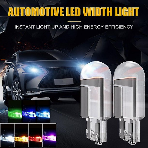 Luces Led T10 superbrillantes W5w 194, carcasa de cristal Cob, bombilla de coche 6000k, blanco, verde, azul, rojo, cuña, placa de matrícula, luz de techo, 2/10 Uds. Kuyhfg Sin marca
