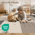 thumbnail image 4 of ODIKA 6'x9' Gray Beige Geometric Modern Design Washable Area Rug Contemporary Abstract Pattern with Charcoal for Family Room, Living Mater Bedroom, Non-Slip, Easy Care, 4 of 7