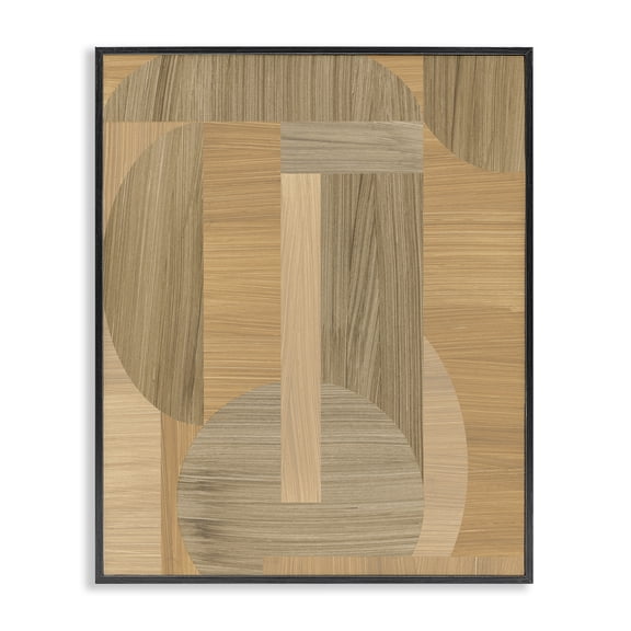 Stupell Industries Modern Grain Patterned Linear Shapes Black Framed Giclee Art, 11 x 14, by June Erica Vess