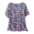 thumbnail image 4 of QTOCIO Hauts Décontractés pour Femmes, Hauts d'Été pour Femmes, Blouse à Manches Courtes Imprimée Mode pour Femmes, T-Shirt Col Rond, 4 of 5