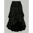 thumbnail image 2 of Womens Renaissance Pirate Skirt Gothic Steampunk Victorian Skirts Black XL, 2 of 4