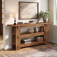 thumbnail image 3 of Finmind 63-Inch Solid Wood Console Table, Farmhouse Sofa Table Behind Couch with Storage Shelves, Entryway Furniture for Living Room, Hallway, Foyer, 3 of 6