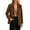 Brown, variant on Womens Velvet Blazer Jacket Long Sleeve Double Breasted Lapel Collar Office Business Casual Coat Elegant Formal Dressy