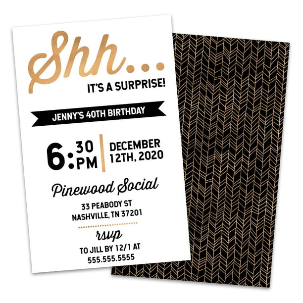 Personalized It S A Surprise Adult Birthday Party Invitation Walmart Com Walmart Com