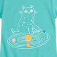 thumbnail image 3 of Instant Message - Cat Solar System - Toddler & Youth Girls Short Sleeve Graphic T-Shirt, 3 of 6