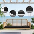 thumbnail image 4 of Millsilo 42" x 18" x 3" Outdoor Bench Cushion with Removable Cover, Water-Repellent UV Fade-Resistant Patio Cushion, High-Density Foam, Non-Slip Ties, Black, 4 of 9