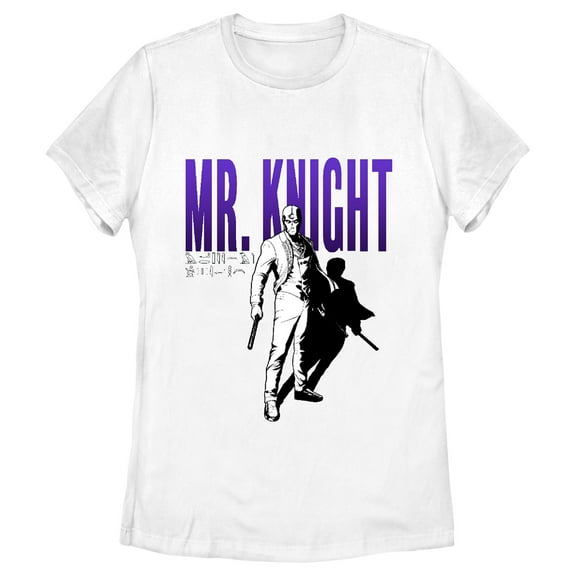 Women's Marvel: Moon Knight Mr. Knight Shadow Sketch Graphic Tee White 2X Large