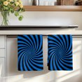thumbnail image 7 of Blue Black Kitchen Towels Set of 3, Farmhouse Striped Spiral Vortex Abstract Absorbent Dish Towels for Kitchen, Microfiber Hand Towel, Quick Drying Tea Towel for Cleaning Decorative Dishcloths, 7 of 7