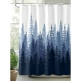 thumbnail image 2 of Navy Blue Ombre Shower Curtain Set, Waterproof Shower Curtains for Bathroom, Primeval Forest Modern Abstract Art Aesthetics Washable Fabric Cloth Bath Curtain for Bathtub with Hooks 72x78 Inches, 2 of 6