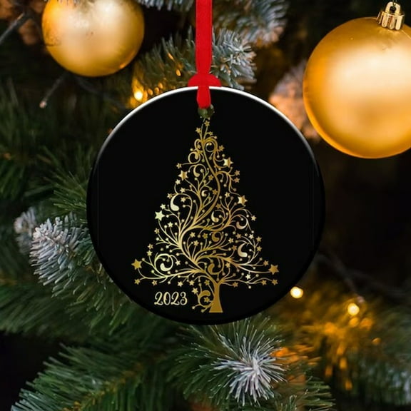 Christmas Ornaments for Tree, Christmas Ornaments, 2025 Christmas Tree Ornament, Christmas Decoration, Holiday Gift Idea, Keepsake, Round Ceramic, Bauble Present Fun Christmas Ornaments