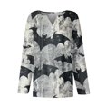thumbnail image 4 of Camisa Henley de manga larga con estampado de murciélago de Halloween para mujer: blusa informal con cuello en V y botones, 4 of 5