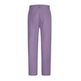 thumbnail image 4 of Havenre Mens Casual Suit Pants Classic Fit Wrinkle-Resistant Pleated Chino Pant Trendy Straight Leg Button Waist Pleat Front Dress Slacks with Pockets(Available in Big & Tall) Purple XXL, 4 of 6