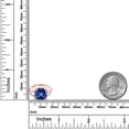 thumbnail image 6 of Gem Stone King 5.32 Ct Cushion Blue Created Sapphire 18K Rose Gold Plated Silver Double Prong Ring, 6 of 6