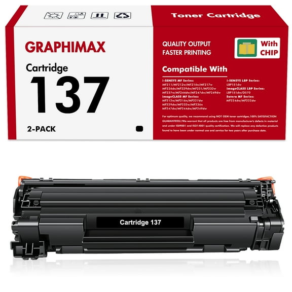 GraphiMax 137 Toner Cartridges for Canon 137 CRG137 for Canon imageCLASS MF230 MF242dw MF244dw MF232dw MF236n MF247dw Printer (1 Black)