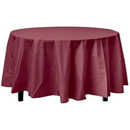 

Exquisite 12-Pack Premium Plastic 84-Inch Round Tablecloth Burgundy