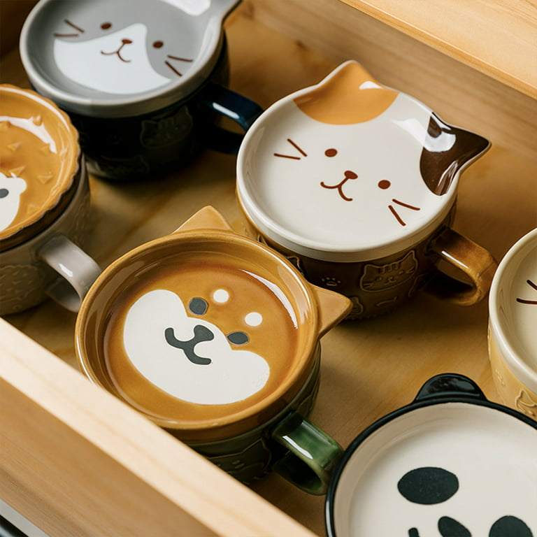 Coffee cup Cute Coffee Mugs with Lids and Spoon Ceramic Coffee Mug with Lid  Kawaii Pink Office Coffe…See more Coffee cup Cute Coffee Mugs with Lids