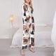 thumbnail image 3 of Balery Happy Dog Faces Collage Conjunto de Pijama con Estampado para Mujer, Conjunto de Dos Piezas con Manga Larga, Ropa de Dormir Suave con Bolsillos, Pijamas Cómodos-XX-Large, 3 of 7