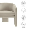 thumbnail image 4 of Armchair Chair, White, Velvet, Living Room Lounge Cafe Lobby Hospitality Restaurant, Modern Contemporary, HB37603, 4 of 9
