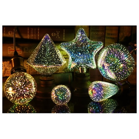 

3D Fireworks Decorative Light Bulb E27 Base 4W AC 85-265V Light Bulbs with Soft Warm Light Glowing Decoration for Home Bedroom Party