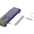thumbnail image 2 of HXSJ USB to Type-C Keyboard Coiled Cable Detachable Mechanical Keyboard Coiled Cable with Metal Aviation Connector Nylon White, 2 of 9