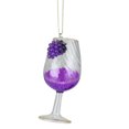 thumbnail image 2 of 4.25" Purple Embellished Tipped Wine Glass Christmas Ornament, 2 of 2