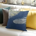 thumbnail image 3 of BANET Modern Minimalist Feather Print Pillowcase Suitable for Living Room Decoration Square Sofa Cushion Cover, Bedroom Bed Pillow Cover. White, 3 of 5
