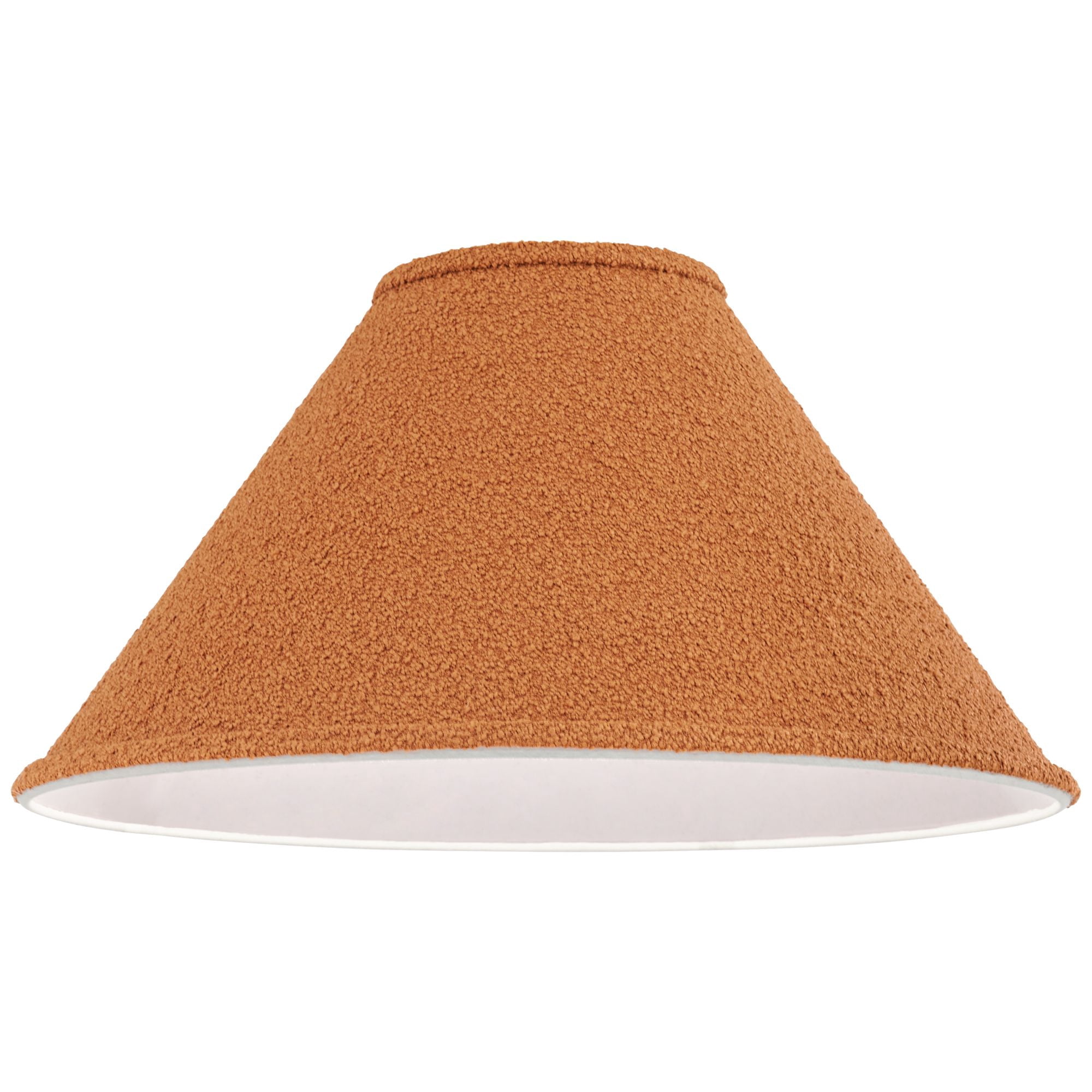 Springcrest 6" Top x 19" Bottom x 10" High x 10" Slant Lamp Shade Replacement Camel Brown Tapered Boucle Woven Fabric Spider Harp Finial