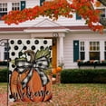thumbnail image 3 of Sm:)e Polka Dot Watercolor Pumpkin Bow Fall Garden Flag 12 x 18 Inch, Double Sided, Burlap Yard Outdoor Decor, 3 of 7