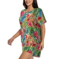 thumbnail image 2 of Xecao Peacock Feathers And Flowers print Swimsuit for women, Summer-ready, sporty style.Quick-dry fabric. Many sizes & colors., 2 of 9