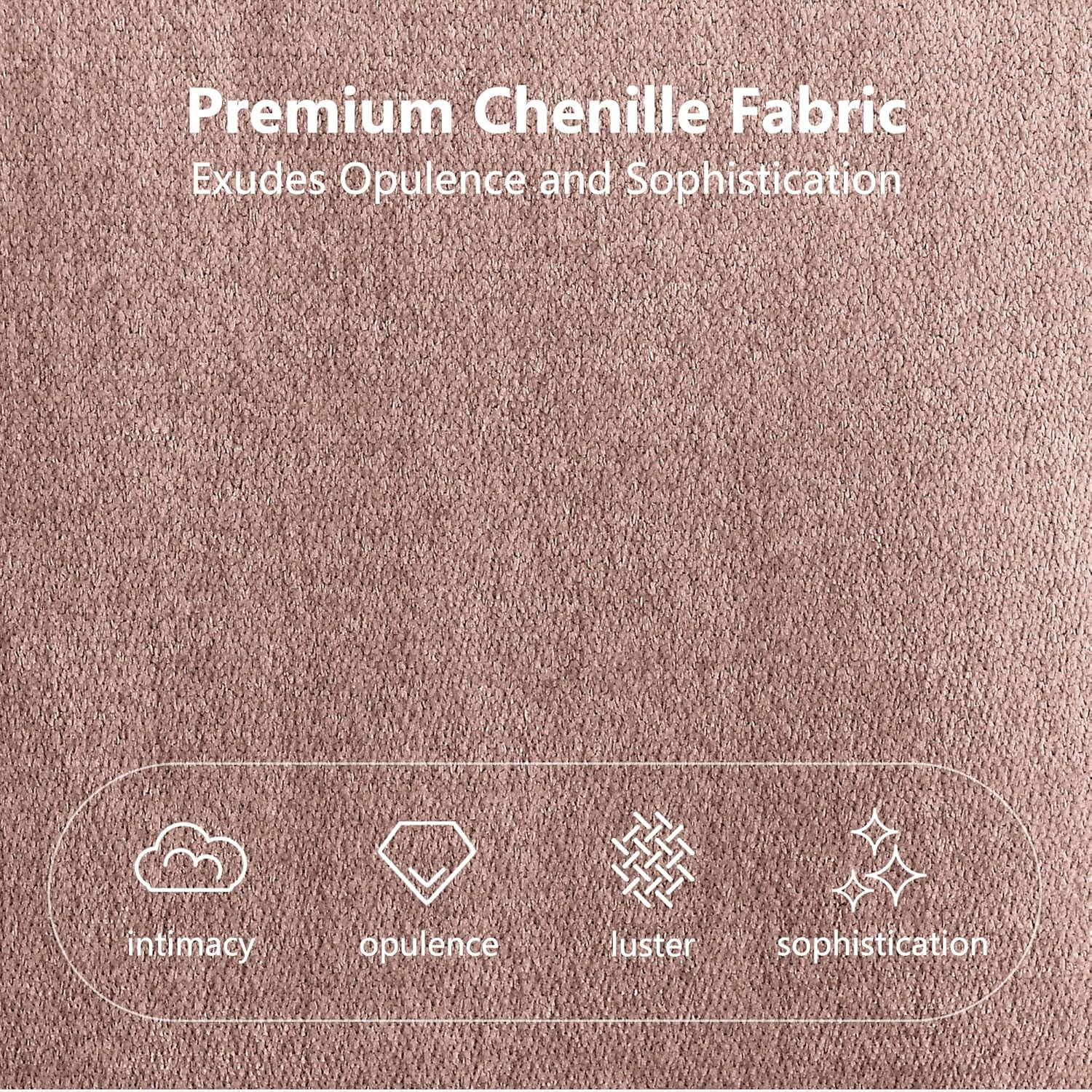 GAKMCIL Modern Queen Size Bed Frame, Chenille Fabric Grounded Queen Size Low Platform Bed with Headboard and Thick Fabric, Easy Assembly, No Box Spring Needed (Pink， 68''*86.5''*23.5'')