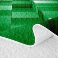 thumbnail image 5 of Castle Fairy Geometric Cube Tunnel Twin Quilt Set 2 Pieces,Minimalist Block Twin Coverlet Set,Emerald Black,1 Bedspread and 1 Pillowcase, 5 of 7