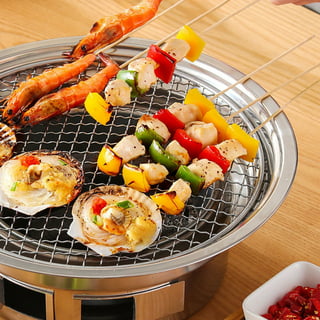 Holocky Charcoal Barbecue Grill 13.7 Inch Non-Stick Korean BBQ Grill  Portable Charcoal Stove for Home Idoor Outdoor Camping