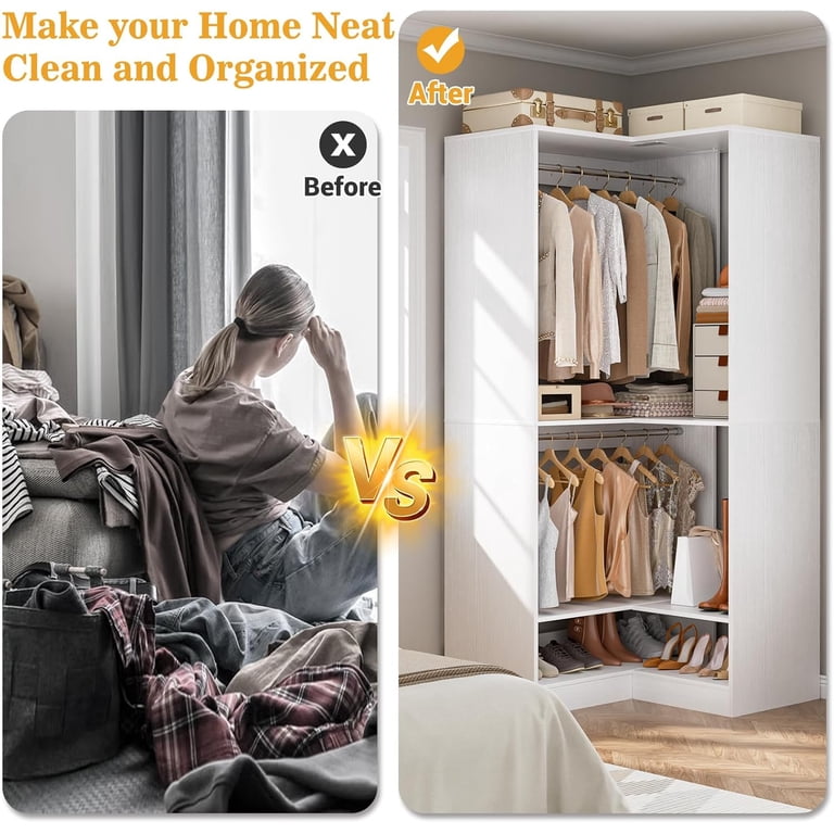 靴 30 CLOSET Homieasy Corner Closet System, 31