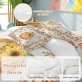 thumbnail image 2 of Sunflower Sunflower 4 Piece Duvet Cover Set Queen Size Eucalyptus Leaf Rose Soft Bedding Set Comforter Cover, 1 Duvet Cover 1 Flat Sheets and 2 Pillowcases, 2 of 9