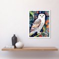 thumbnail image 2 of Snowy Owl On Blooming Tree Folk Art Art Print Framed Poster Wall Decor 12x16 inch, 2 of 5