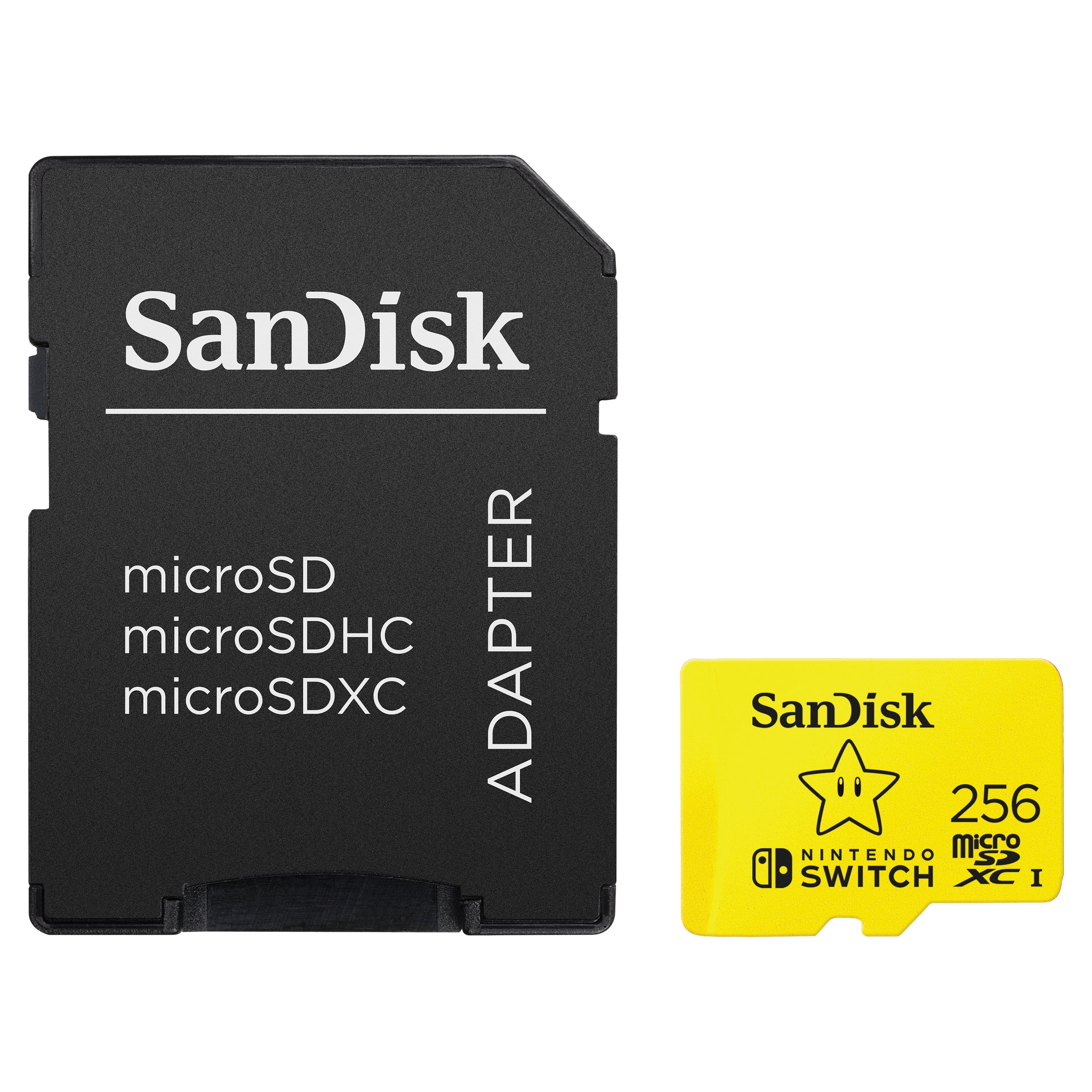 SanDisk 256GB microSDXC UHS-I Memory Card Licensed for Nintendo Switch  Super Mario Super Star- 100MB/s Read, 90MB/s Write, Class 10, U3 -  SDSQXAO-256G-AWCZN 