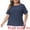Navy Blue, variant on Women's Plus Short Sleeve Crew Neck Cotton Linen Blouse 4X Brown