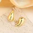 thumbnail image 5 of Tear Drop Earrings Dupes Extra Large/Small For Women, 𝟏𝟖𝐤 Gold Plated Hollow Chunky Hoop Hypoallergenic Lightweight Hollow Waterdrop Earring Fashion Elegant Gift Jewelry, 5 of 12