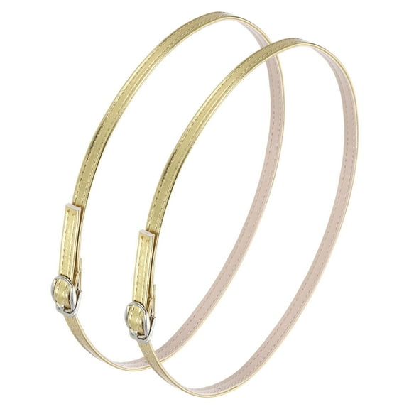 1 Pair Replacement Ankle Strap for Heels Detachable High Heels Shoe Straps Adjustable PU Leather Shoe Bands, Bright Gold