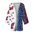 thumbnail image 5 of Nrmvnmi Women Open Front Lightweight Cardigan Summer Puff Sleeve Cardigans Fashion Floral Printed Kimono Cardigan Casual Loose Fit Cover Up Blouse Tops, 5 of 5