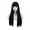 Black, variant on RightOn 28" Black Wigs Straight Long Hair Wigs with Bangs Women Fashion Heat Resistant Synthetic Natural Looking Wig for Cosplay Party or Daily Use