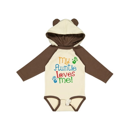 

Inktastic My Auntie Loves Me Nephew Gift Baby Boy or Baby Girl Long Sleeve Bodysuit