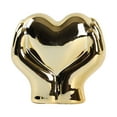 thumbnail image 2 of Heart Hand Statue, Gold Ceramic Heart Gesture Tabletop Sculpture, Hand-Held Heart Figurine Ornament, Valentine's Day Living Room Desk TV Cabinet Decor, 2 of 5