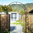 thumbnail image 5 of Holaki Metal Garden Arch Trellis, 55''W x 94.5''H Outdoor Arbor for Climbing Plants, Rose Arch with Durable Iron Frame, Black, 5 of 7